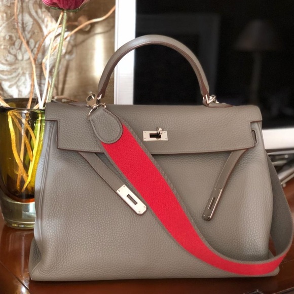 Hermes Handbags - Hermès Kelly 35 Clemence Etain